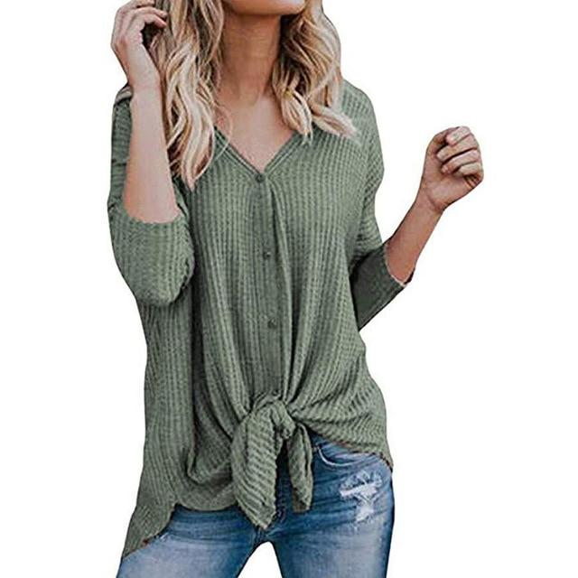 women's waffle knit tunic blouse shirt - Trend Catalog