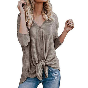 women's waffle knit tunic blouse shirt - Trend Catalog