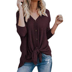 women's waffle knit tunic blouse shirt - Trend Catalog