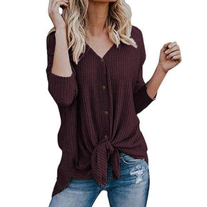 women's waffle knit tunic blouse shirt - Trend Catalog