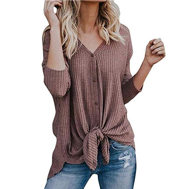 women's waffle knit tunic blouse shirt - Trend Catalog
